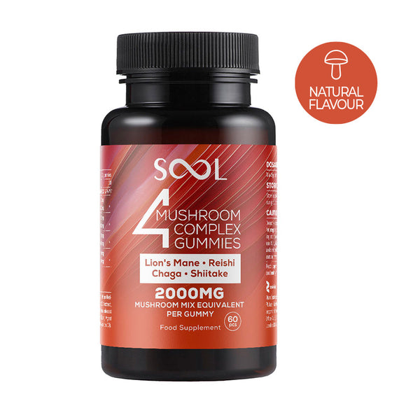 4 Mushroom Complex Vegan Gummies: Lion's Mane, Chaga, Reishi