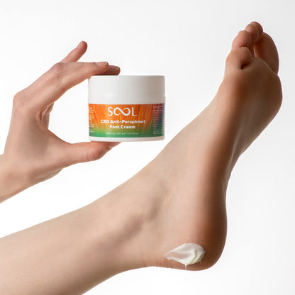 SOOL Foot Cream Anti-perspirant 500mg CBD in use