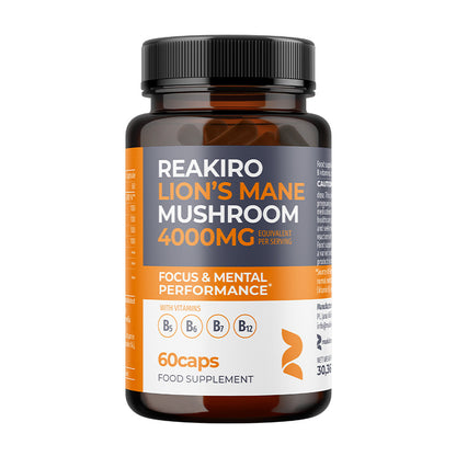 Lion's Mane Mushroom Capsules 4000mg 60pcs - Focus & Mental Performance