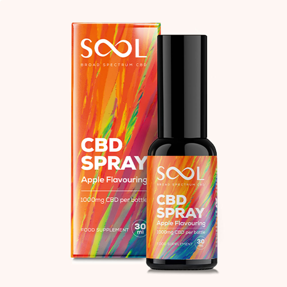 SOOL CBD Spray 1000mg Apple Flavour - Broad Spectrum box